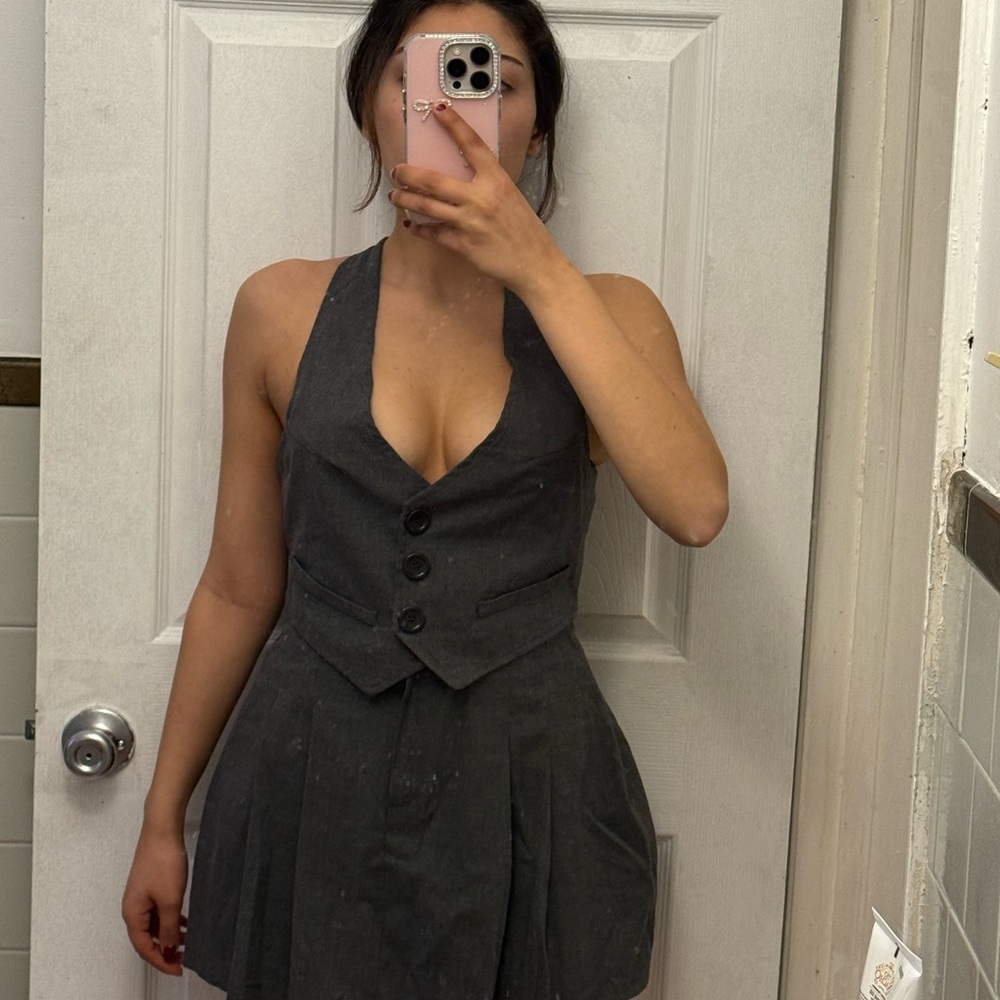 H&M Charcoal Backless Halter Dress